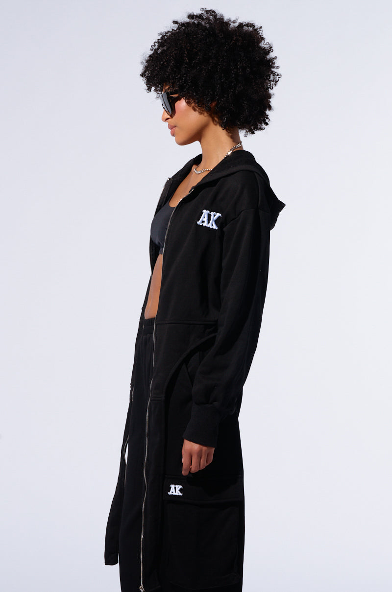 TAKE THE LONG WAY OVERSIZED ZIP UP HOODIE