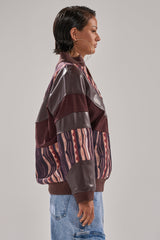 CRAZY IN LOVE FAUX LEATHER SWEATSHIRT