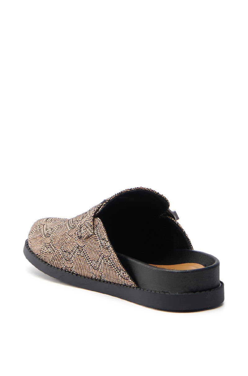 AZALEA WANG INFORMER TAN SNAKE CLOG