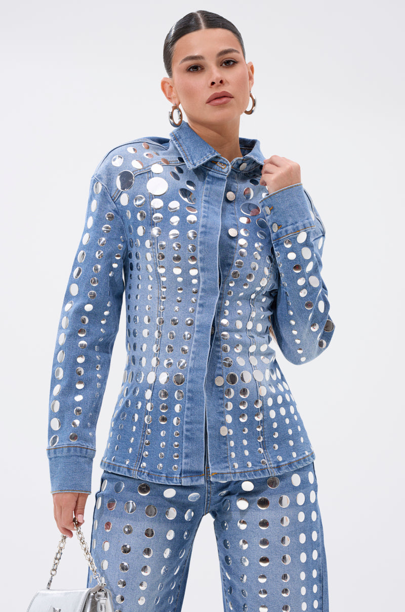 STUDS EVERYWHERE BUTTON DOWN