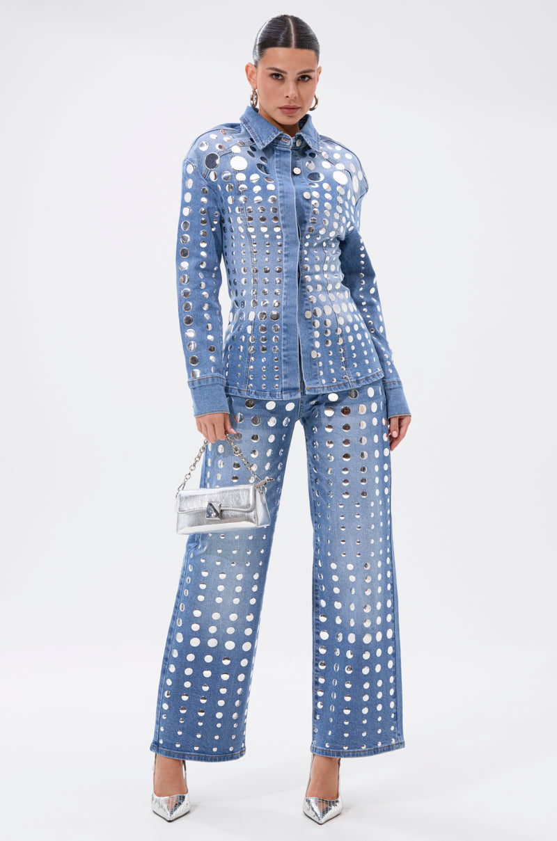 STUDS EVERYWHERE BUTTON DOWN