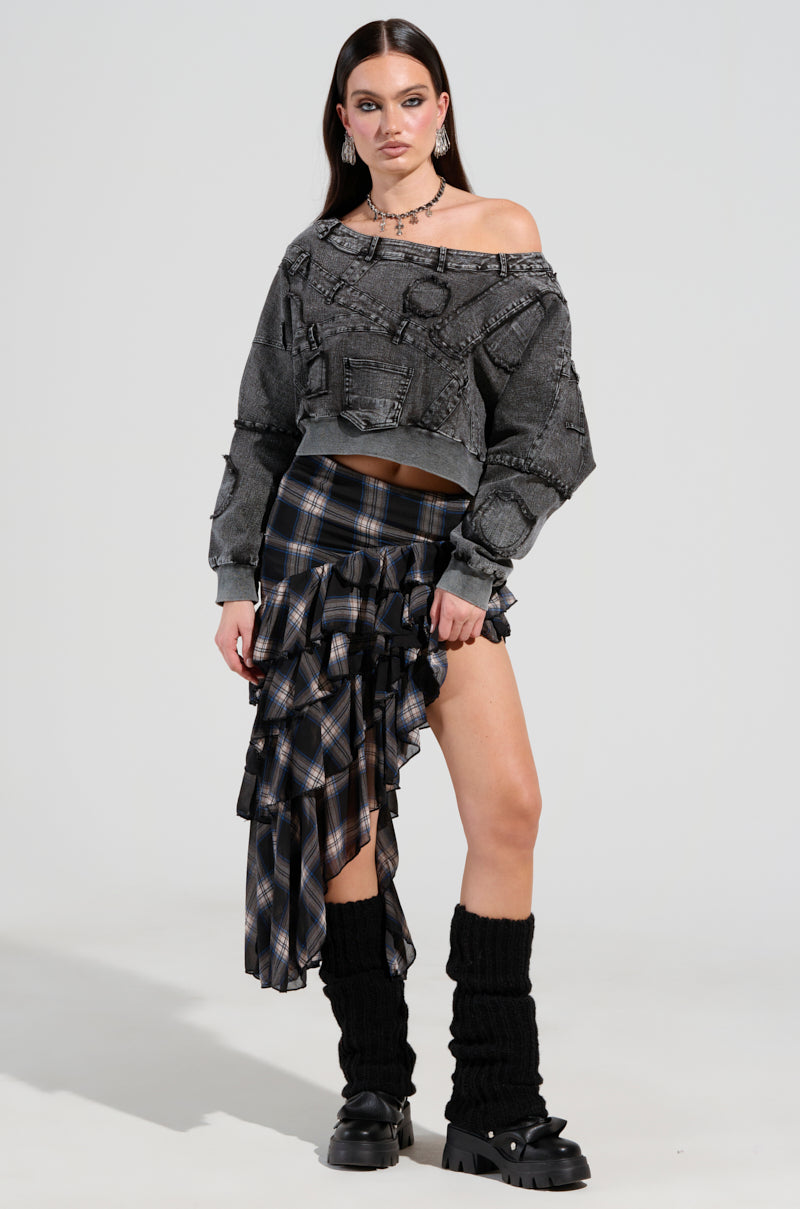 DO TELL DENIM SWEASHIRT