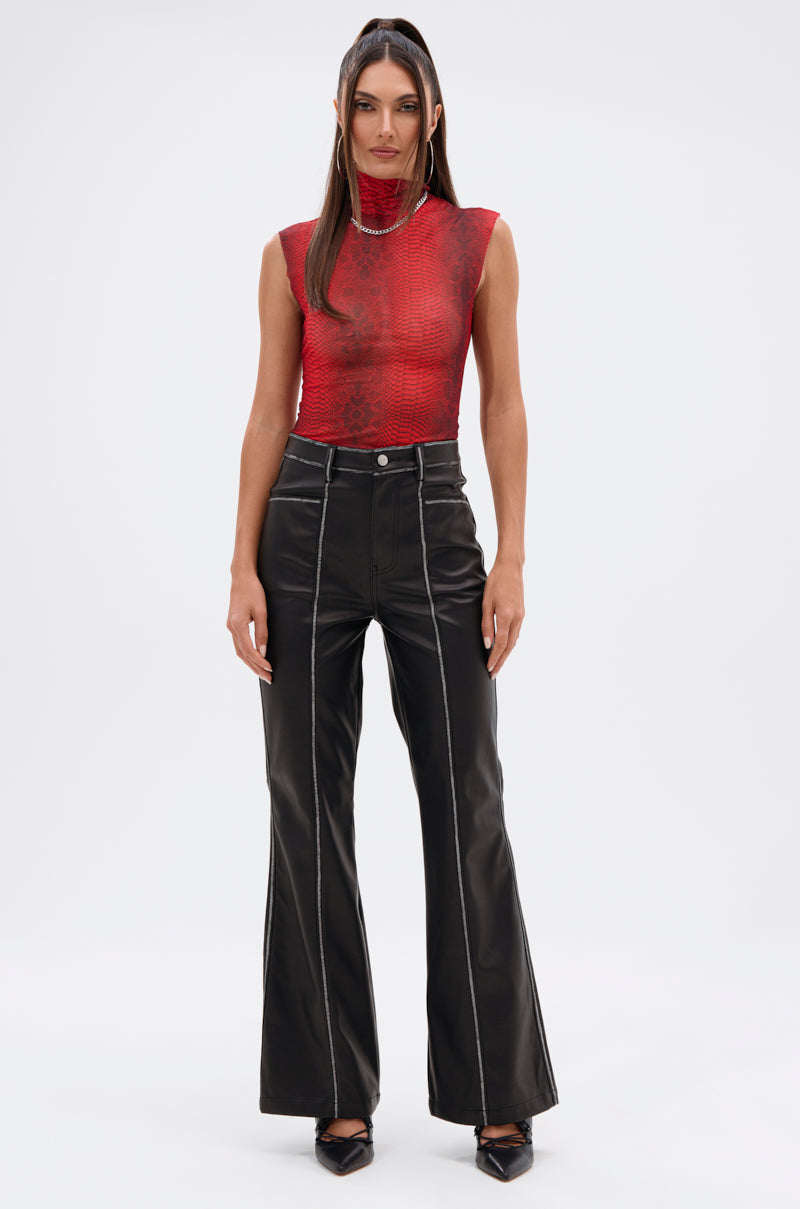 SEXY LITTLE SNAKE MESH TOP IN RED
