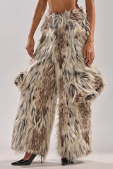 PARTICULAR TASTE FAUX FUR CARGO PANTS