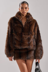 COZY VIBES QUARTER ZIP FUR SWEATSHIRT