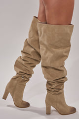 AZALEA WANG NANETTE TAUPE SLOUCHY BOOT