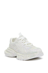 PRINCESS WHITE EMBELLISHED SNEAKER