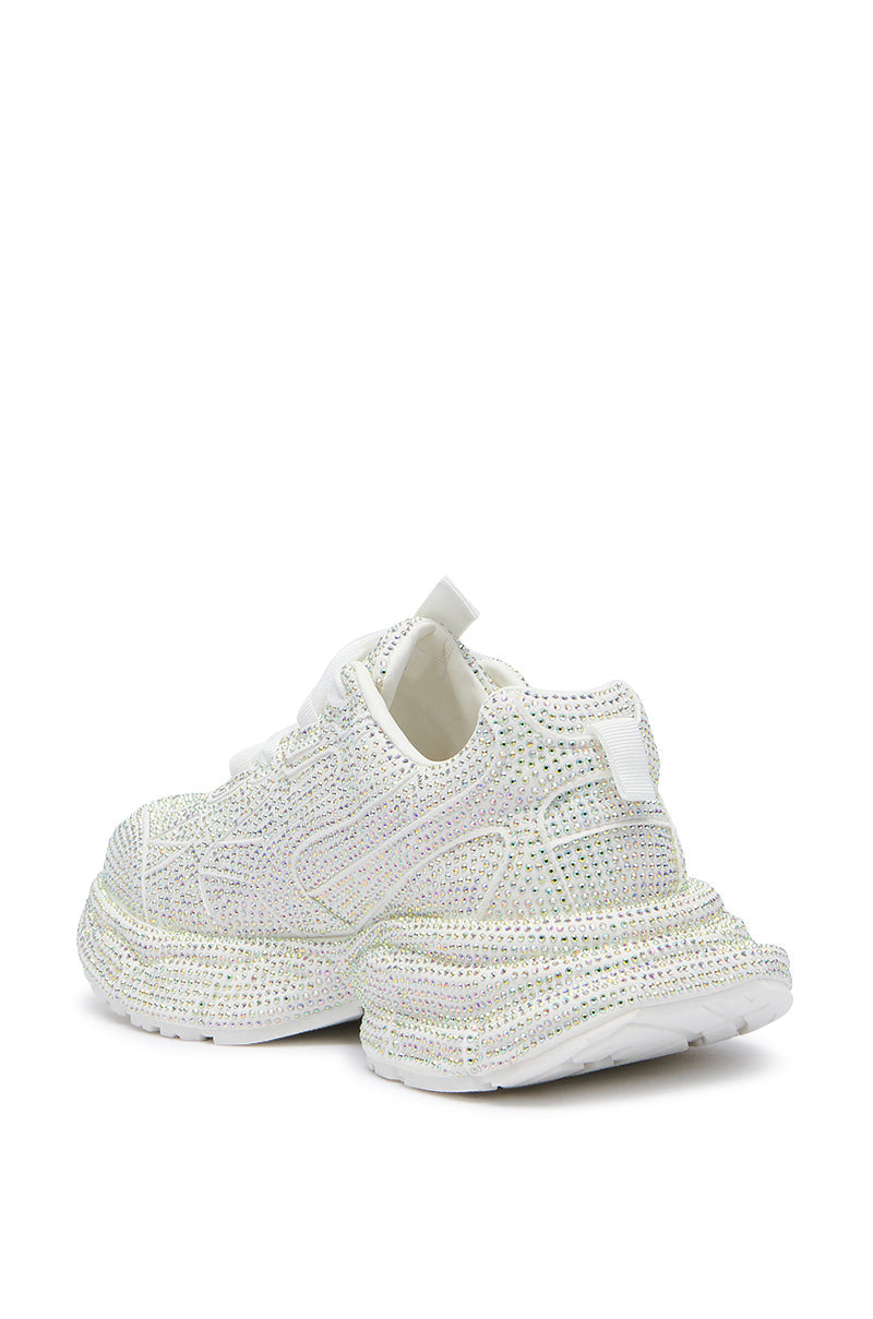 PRINCESS WHITE EMBELLISHED SNEAKER