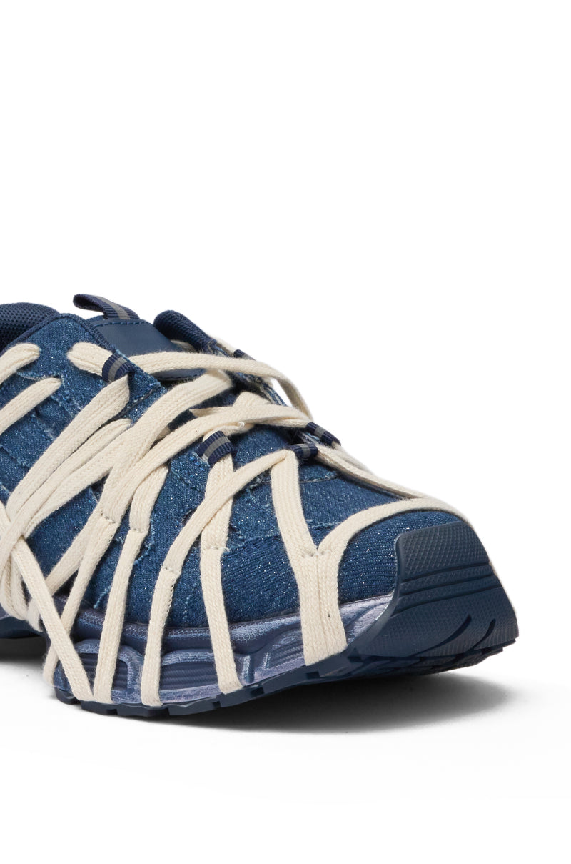 AZALEA WANG SELIE DENIM LACE DETAIL SNEAKER