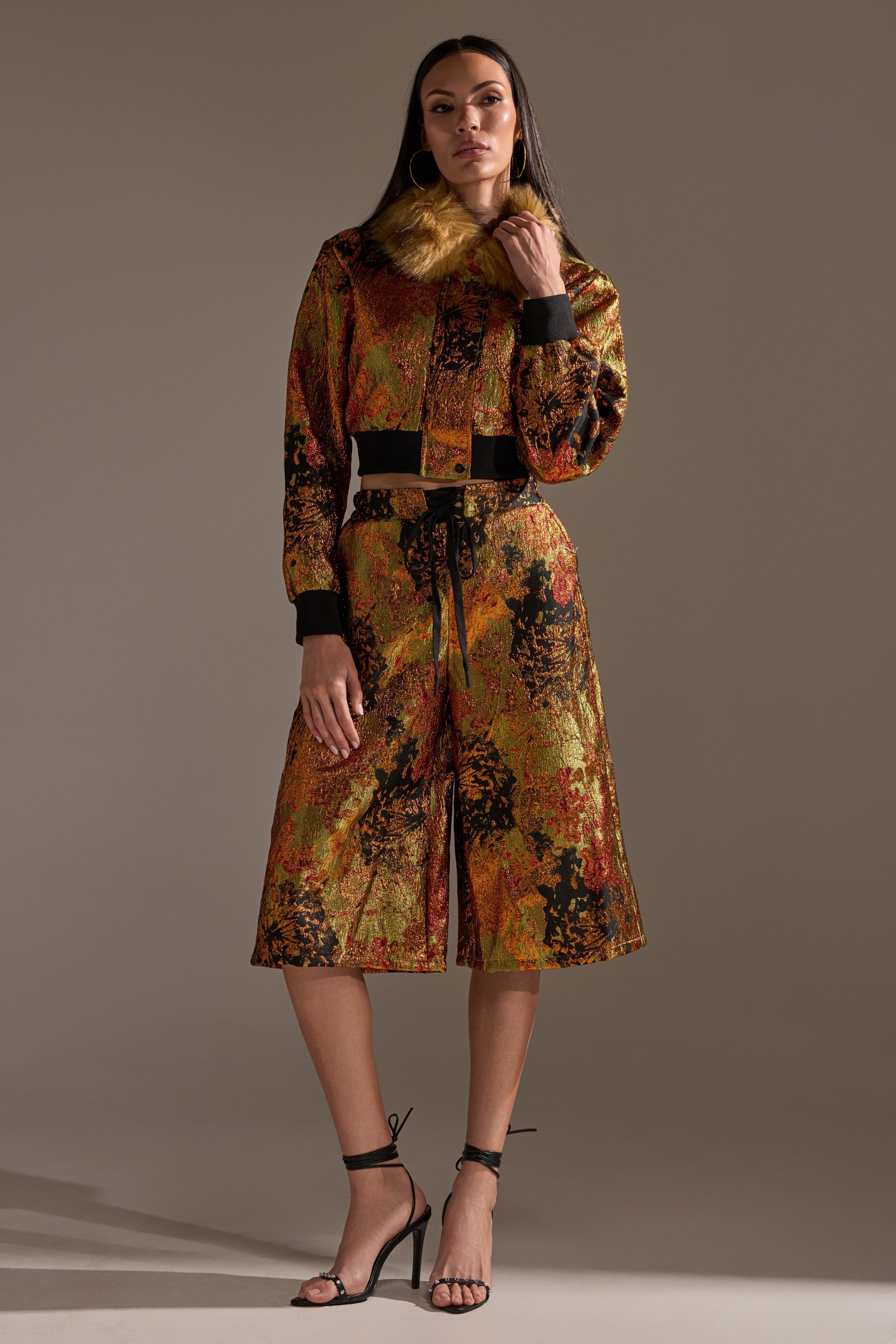 TWIN FLAME BROCADE BOMBER