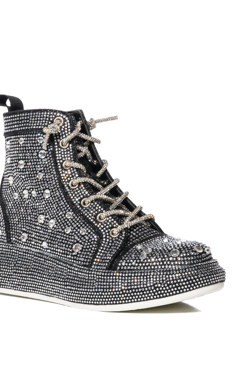 AZALEA WANG OTIS EMBELLISHED HIGH TOP IN BLACK