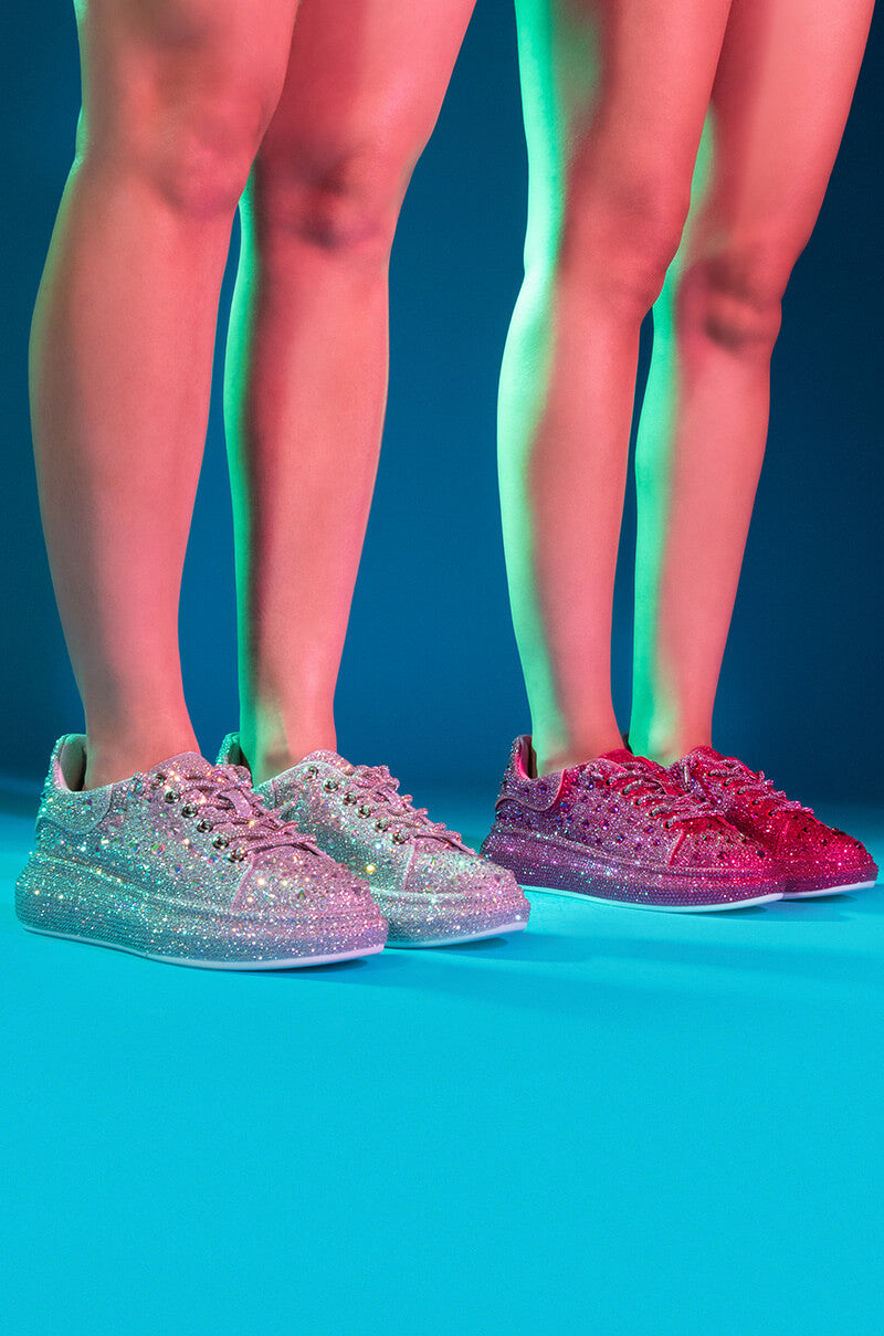 AZALEA WANG STOP AND STARE FLAT SNEAKER IN PINK