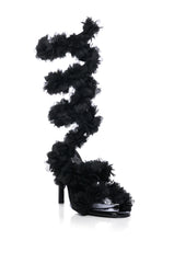 AZALEA WANG THEODOSIA FLORAL SANDAL IN BLACK