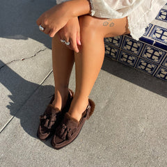 HAMLIT PLUSH LOAFERS DK BROWN SUEDE