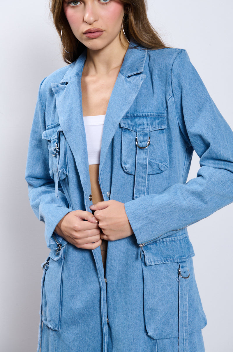 HIGH EXPECTATIONS DENIM TRENCH