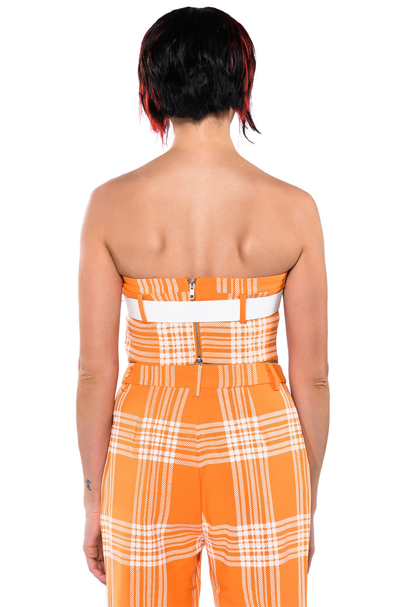 POPSICLE BRIGHT PLAID CROP TOP