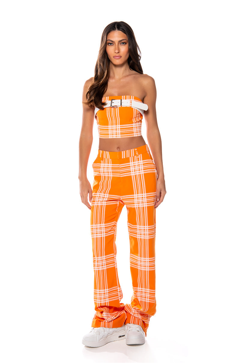 POPSICLE BRIGHT PLAID CROP TOP